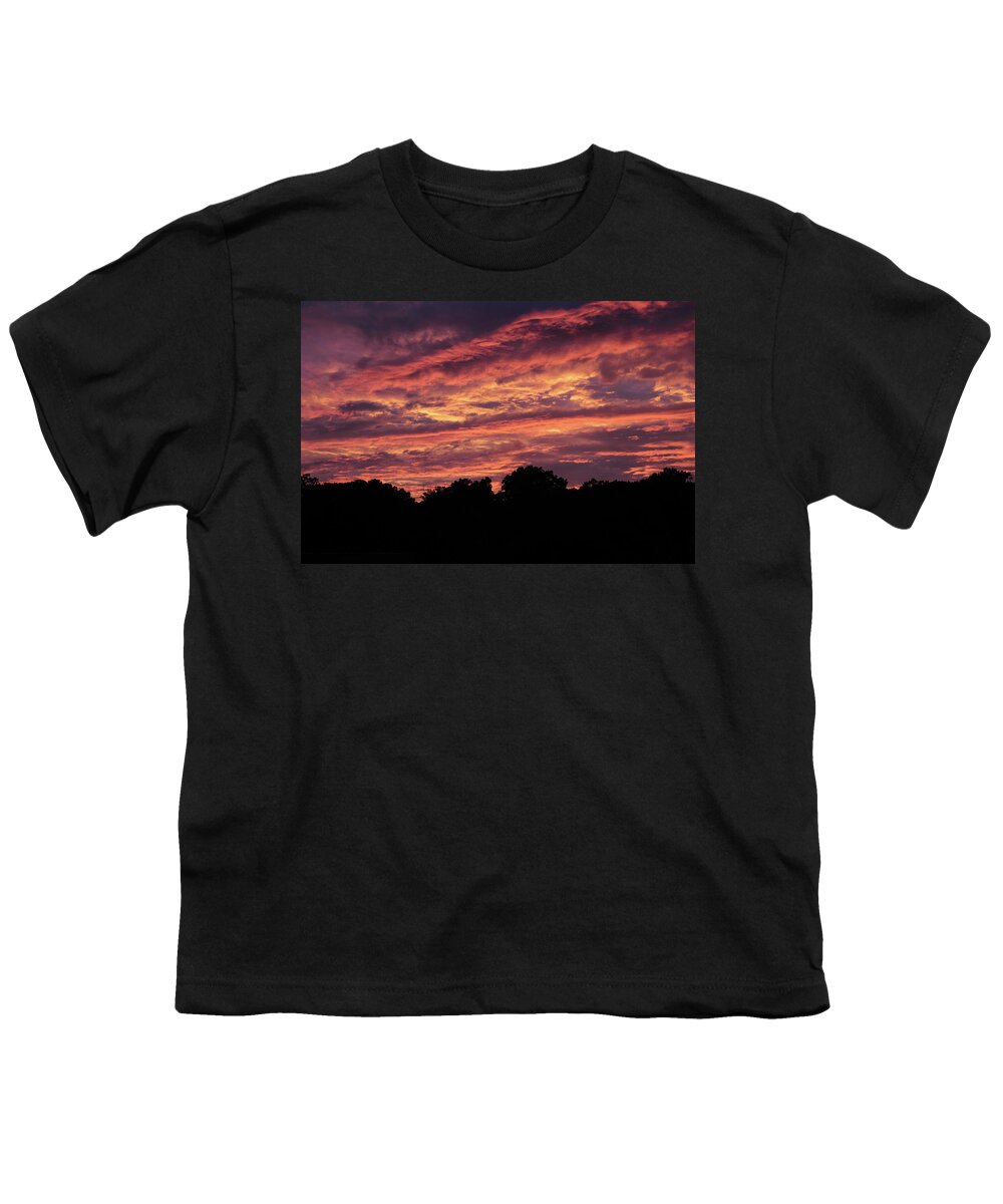 Sunset Youth T-Shirt featuring the photograph Skies Ablaze by Jessica Jenney