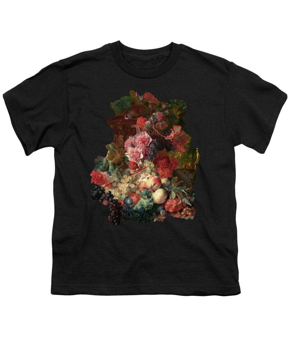 Vase Of Flowers Youth T-Shirt featuring the painting Fruit Piece by Jan van Huysum by Rolando Burbon