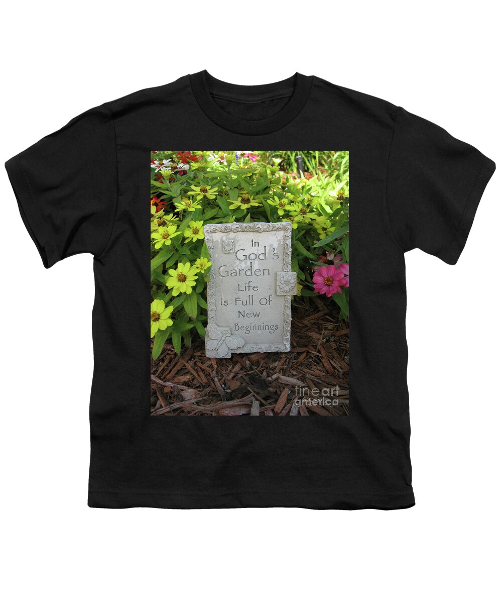  Youth T-Shirt featuring the mixed media Gods garden by Lori Tondini