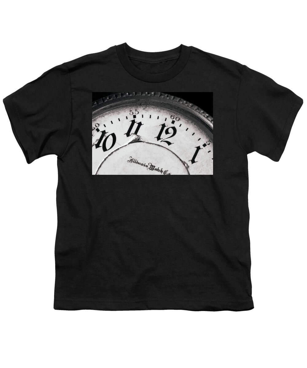 Black And White Youth T-Shirt featuring the photograph Grandfather's Pocket Watch by Jeff Phillippi