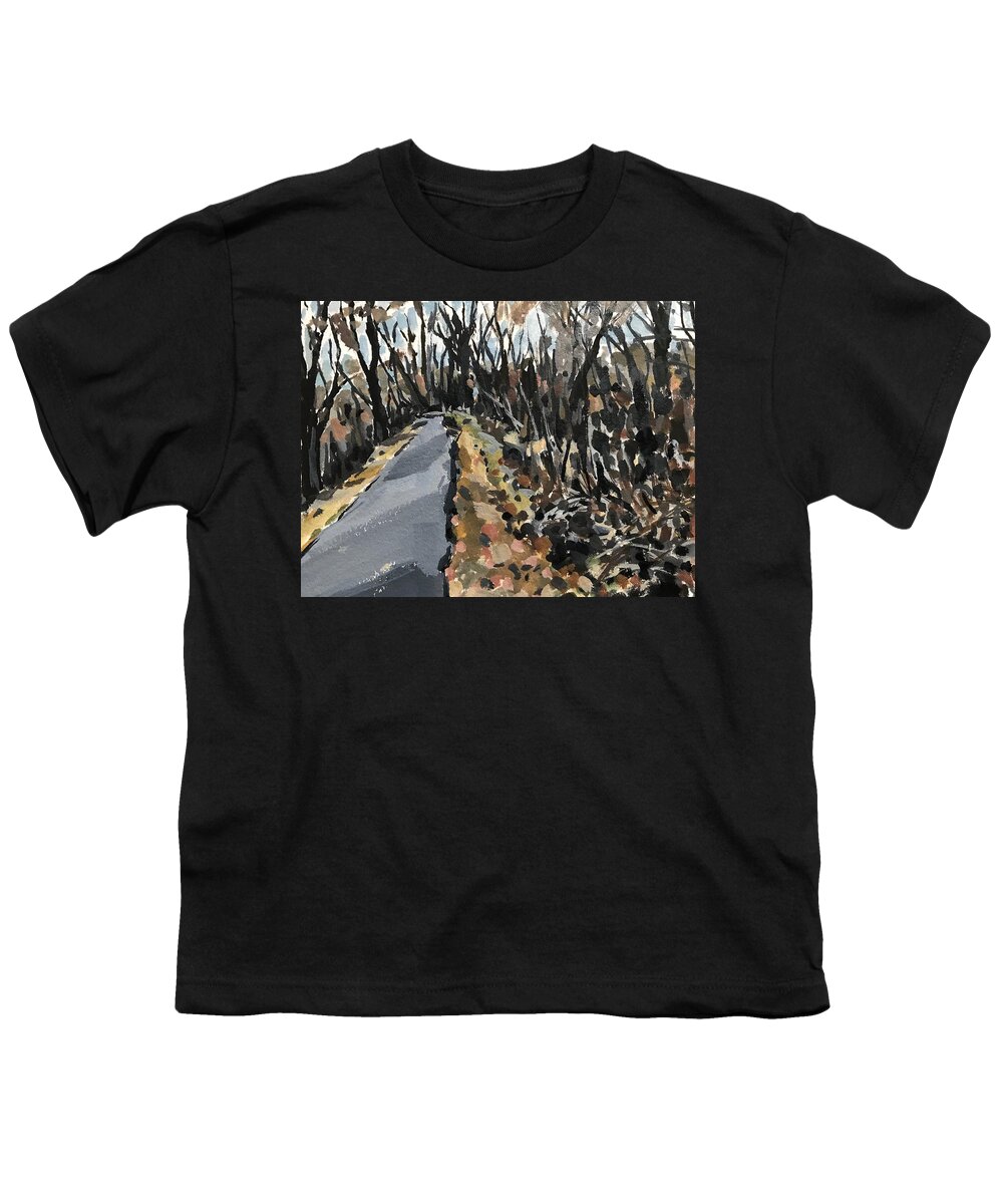 Boise Youth T-Shirt featuring the painting Greenbelt Study #1 by Les Herman