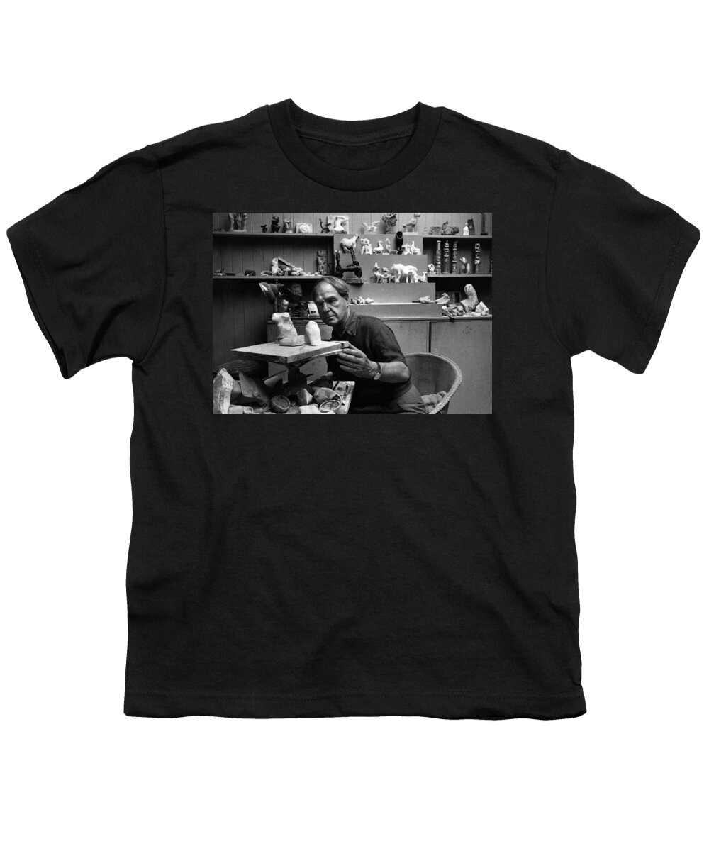 Artist Youth T-Shirt featuring the photograph Henry Moore by Sanford Roth
