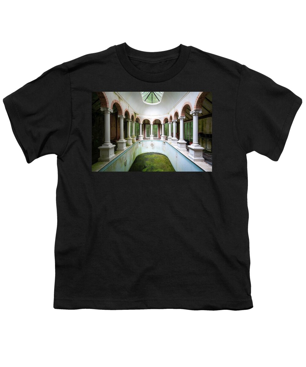 Abandoned Youth T-Shirt featuring the photograph Indoor Pool by Roman Robroek