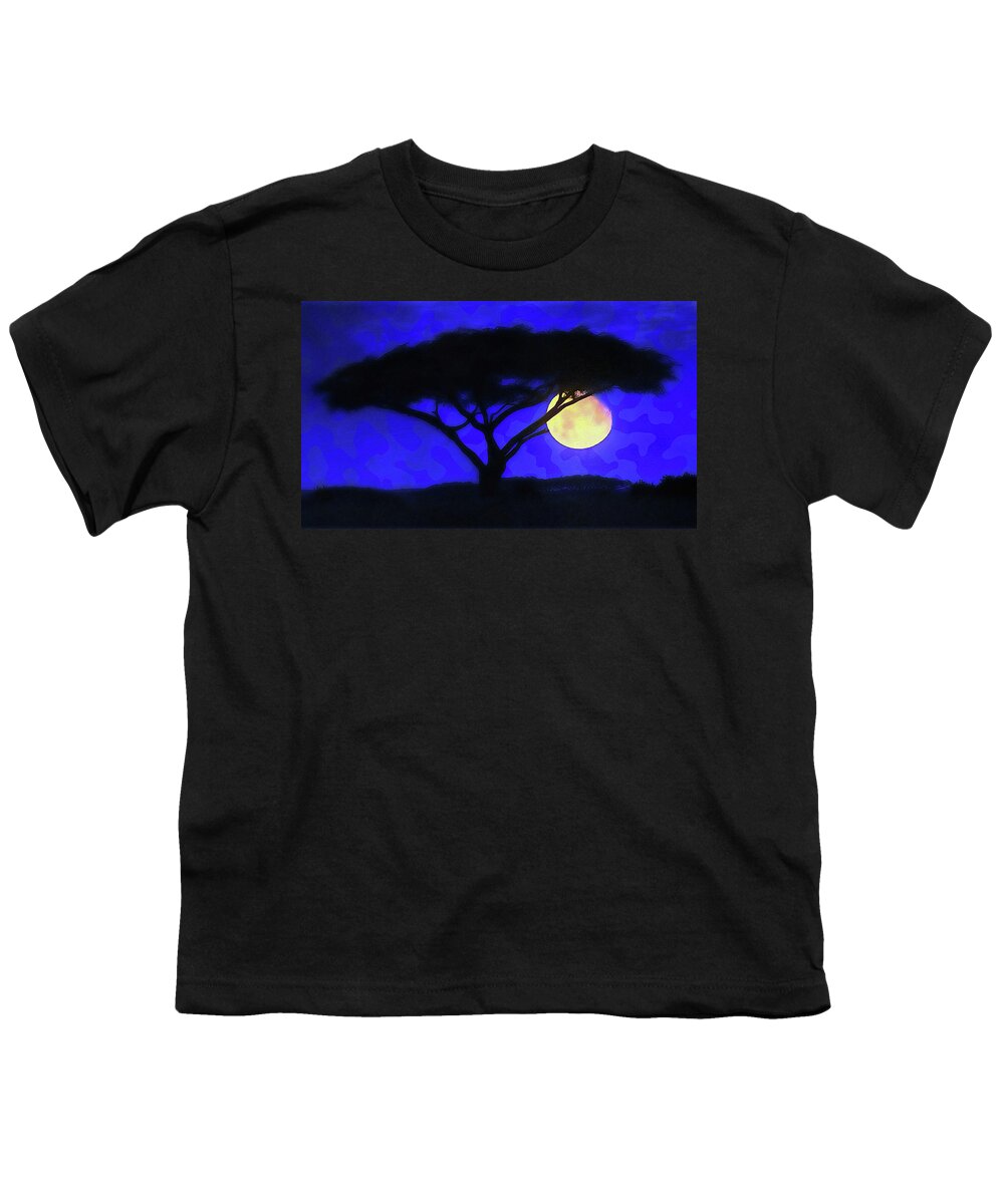 Shadow Of The Moon Youth T-Shirt featuring the painting Into the Wild - 04 by AM FineArtPrints
