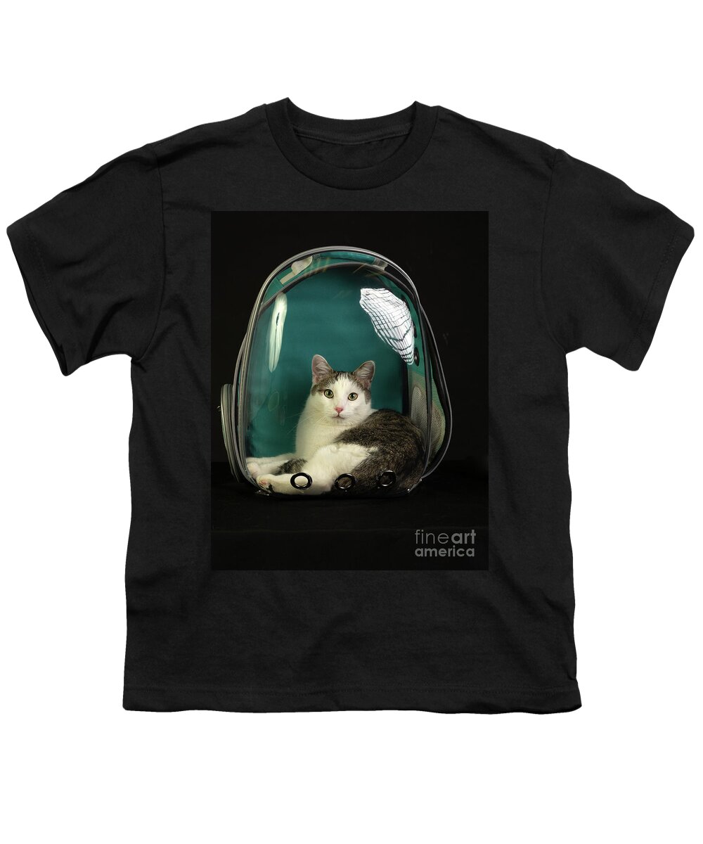 Cat Youth T-Shirt featuring the photograph Kitty in a Bubble by Susan Warren
