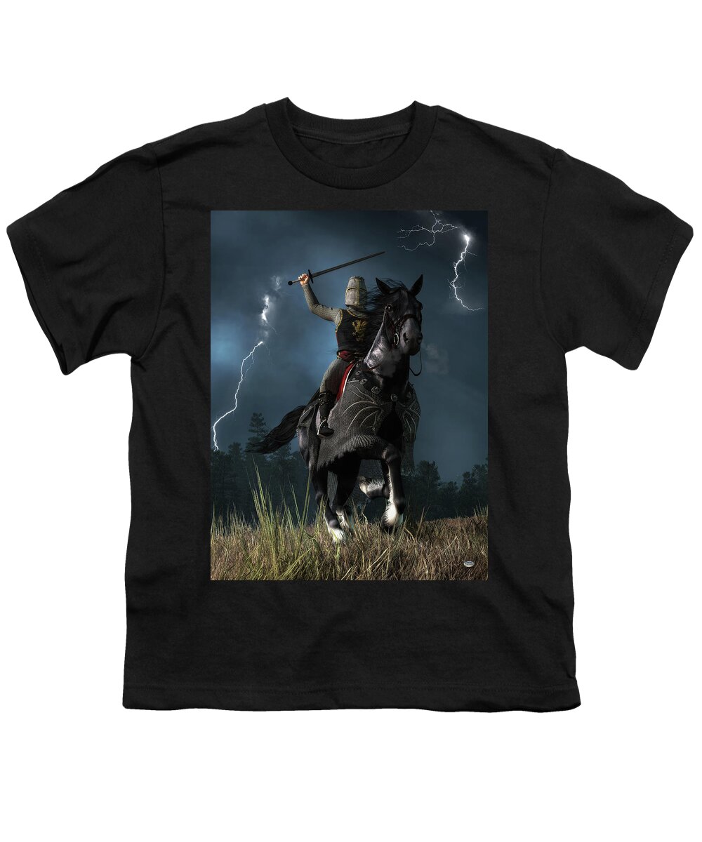 Knight Youth T-Shirt featuring the digital art Knight Attack by Daniel Eskridge