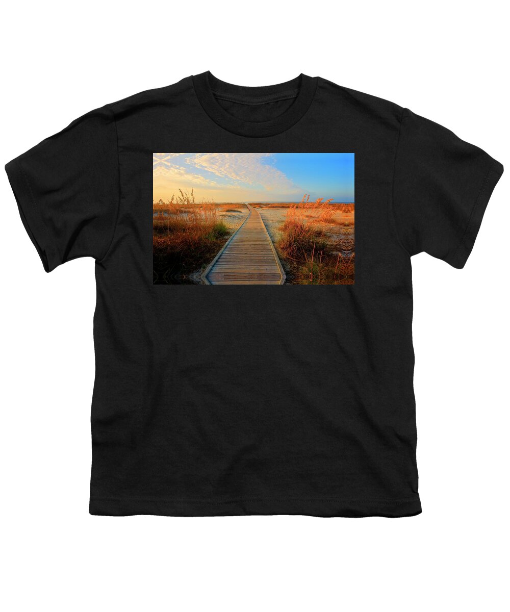 Estock Youth T-Shirt featuring the digital art Log Path To Beach by Werner Bertsch