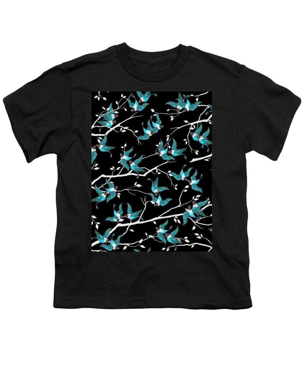 Lovebirds Youth T-Shirt featuring the digital art Love is In The Air by L Diane Johnson