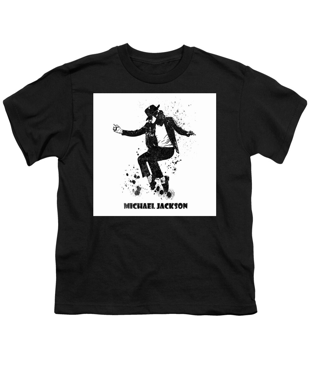 Michael Jackson Black and White Watercolor 02 Youth T-Shirt by  StockPhotosArt Com - Pixels