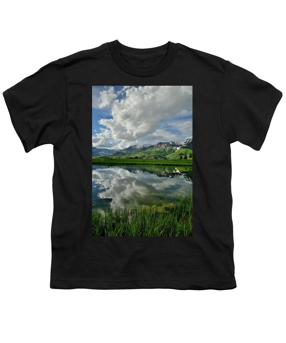 Colorado Youth T-Shirt featuring the photograph Mirror Image at Mountain Village Colorao by Ray Mathis