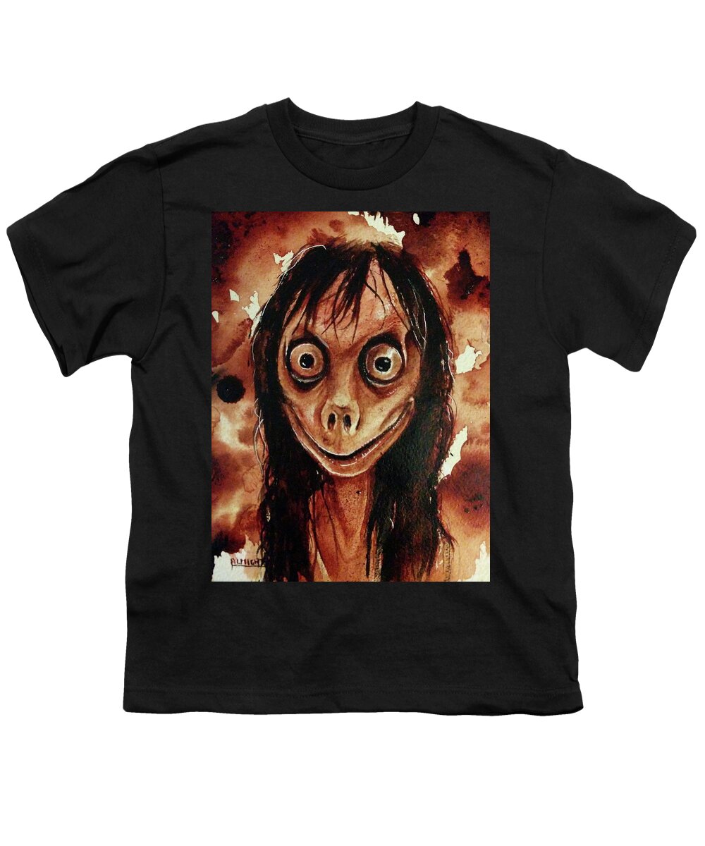 Ryan Almighty Youth T-Shirt featuring the painting MOMO fresh blood by Ryan Almighty