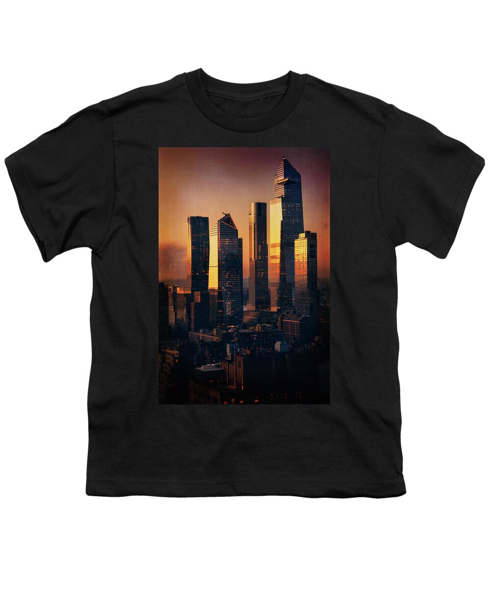 Photography Youth T-Shirt featuring the digital art New York Sunset by Terry Davis