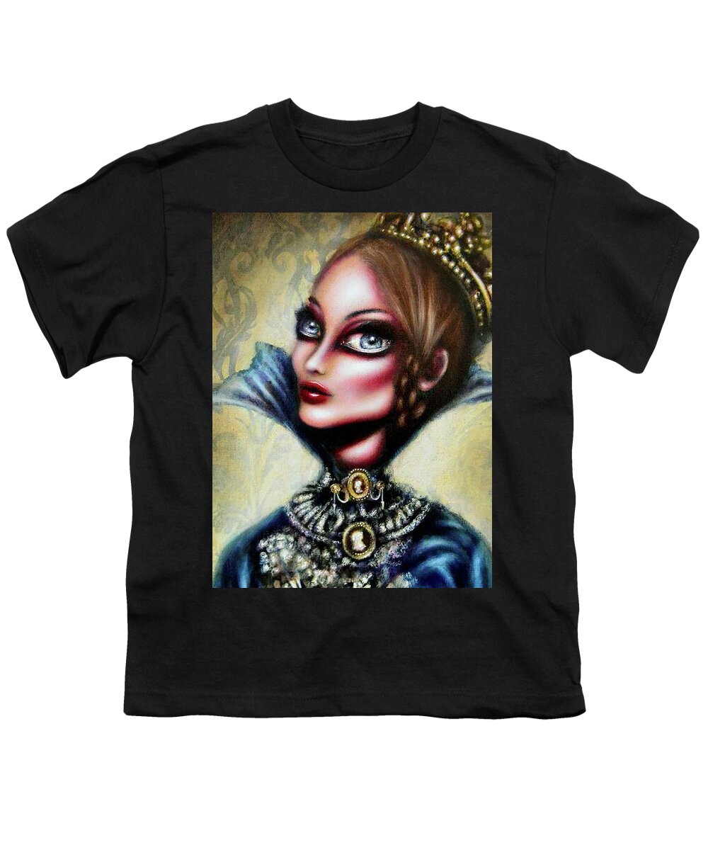 Yellow Youth T-Shirt featuring the painting Queen Victoria and the Corset Era by Tiago Azevedo