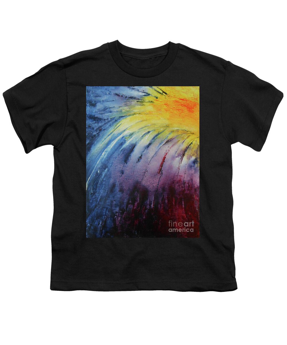 Abstract Youth T-Shirt featuring the painting Rainbow Abstract series 2 by Jane See