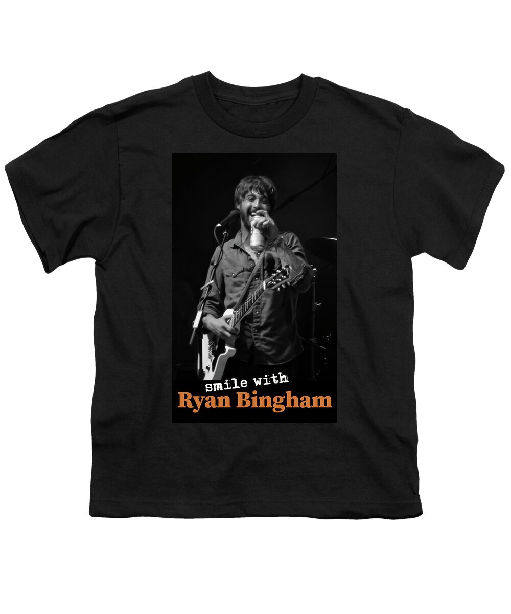 Rock And Roll Youth T-Shirt featuring the photograph Smile with Ryan Bingham BW by Micah Offman