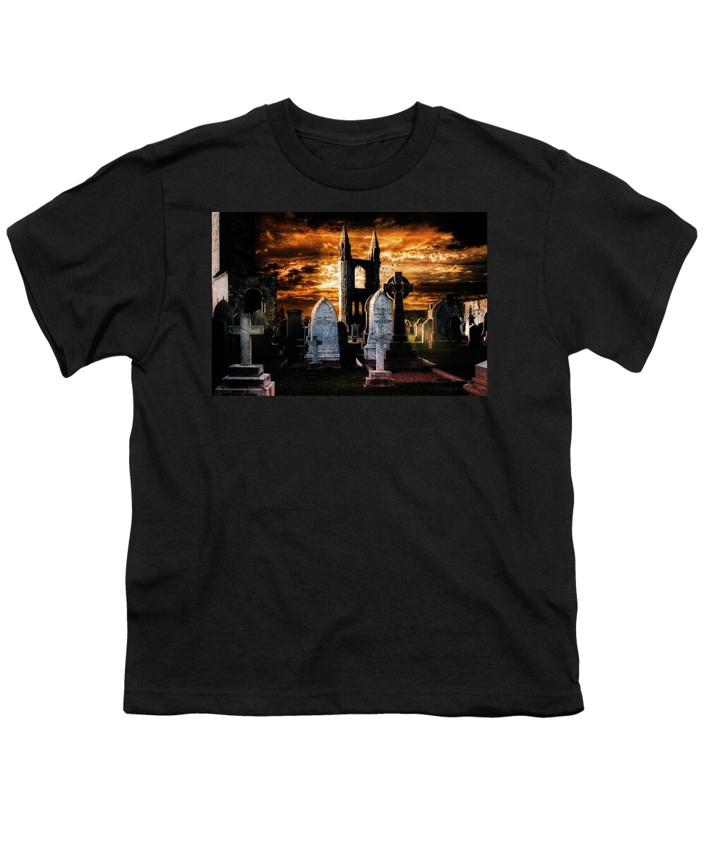 Graveyard Youth T-Shirt featuring the photograph St Andrews Graveyard by Micah Offman