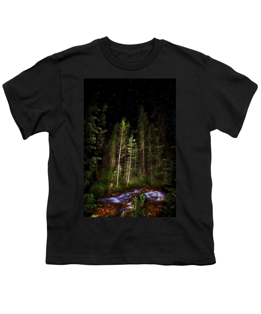 Colorado Youth T-Shirt featuring the photograph Starry Creek by Mark Andrew Thomas