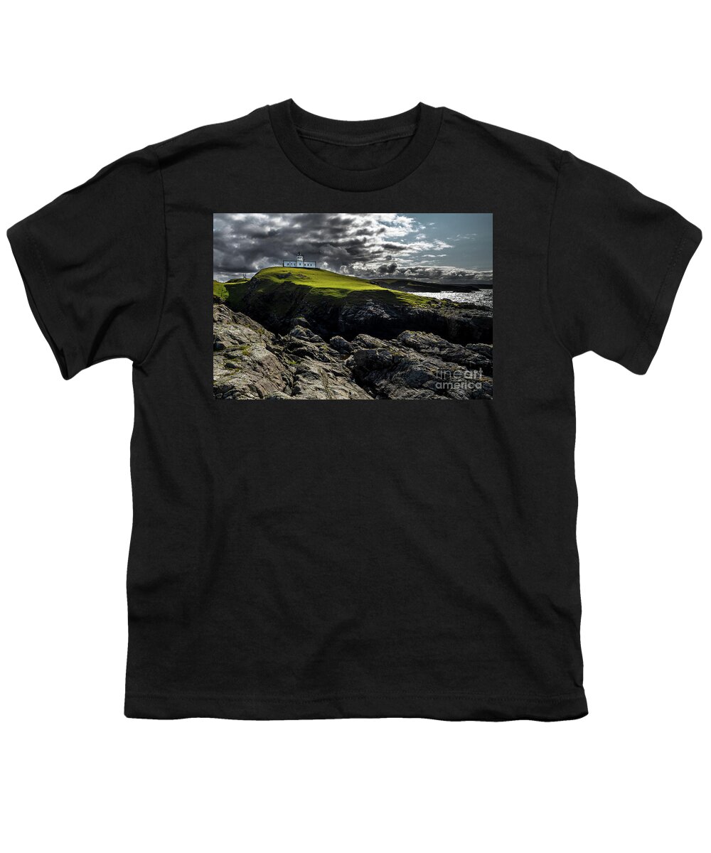 Scotland Youth T-Shirt featuring the photograph Strathy Point Lighthouse In Scotland by Andreas Berthold