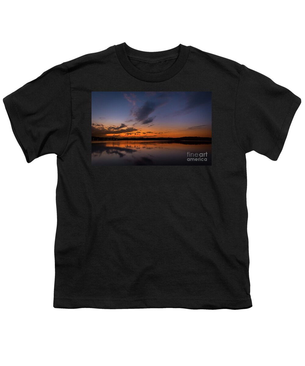 Lake-lanier Youth T-Shirt featuring the photograph Sunset on Lake Lanier by Bernd Laeschke