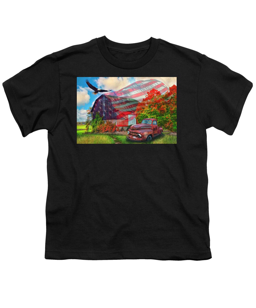 1951 Youth T-Shirt featuring the photograph Sweet Land of Liberty Watercolor Painting by Debra and Dave Vanderlaan