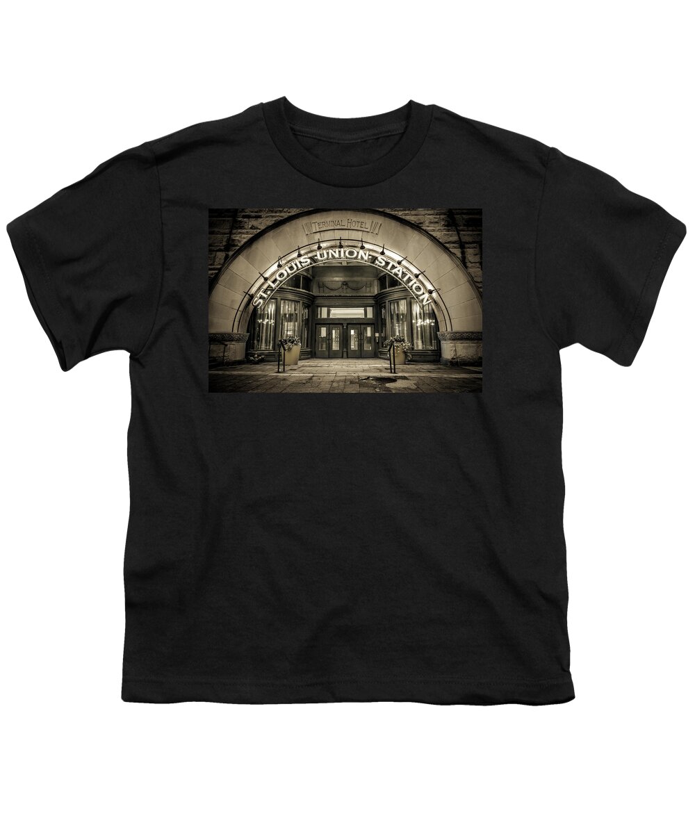 Terminal Hotel Youth T-Shirt featuring the photograph Terminal Hotel - St. Louis by Randall Allen