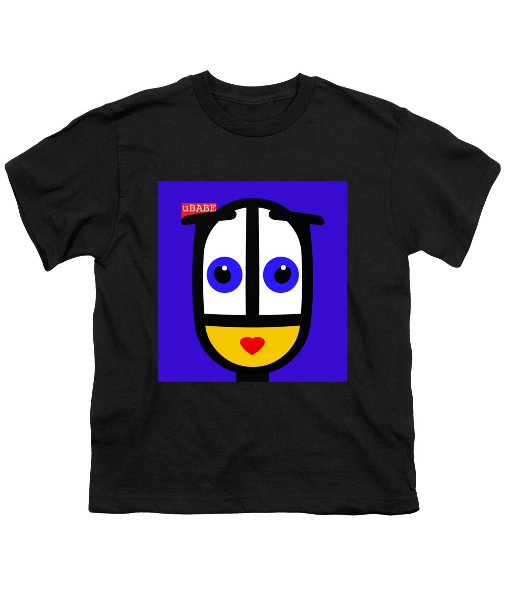 Ubabe T-shirt Youth T-Shirt featuring the digital art Ubabe Blue by Ubabe Style