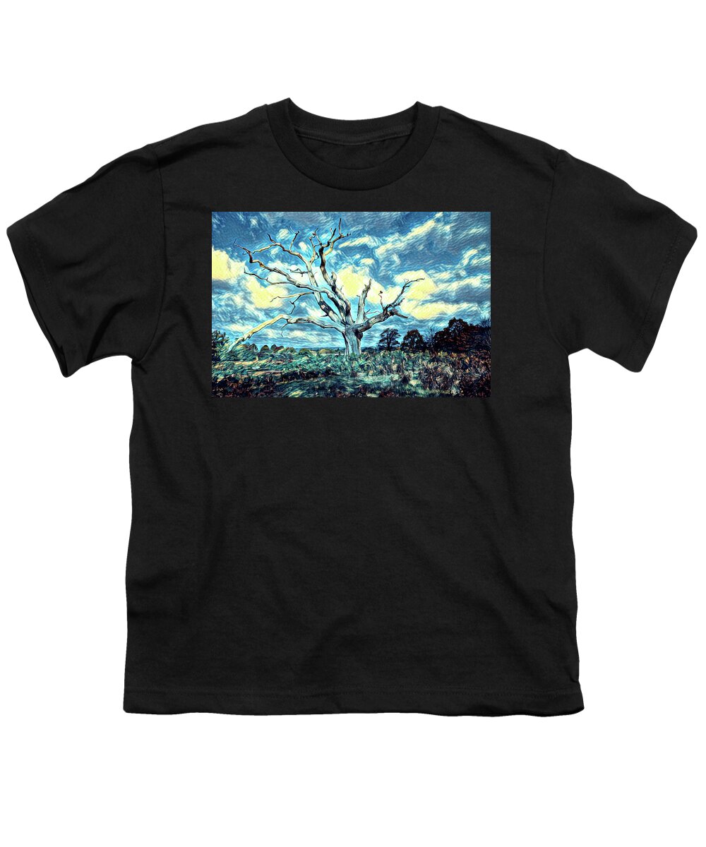 Tree Youth T-Shirt featuring the digital art Vincent van Gogh style Tree by Roy Pedersen