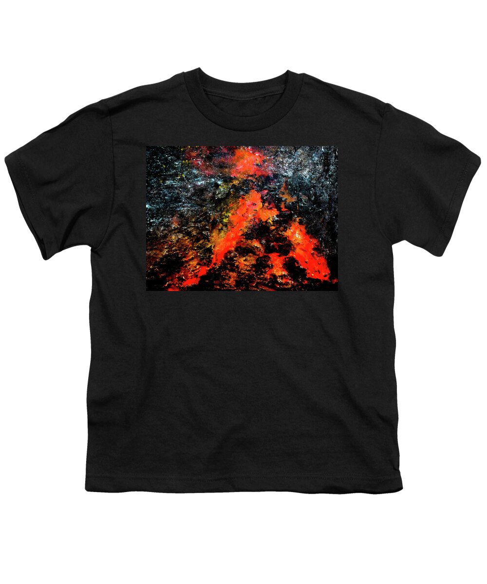 Volcano Youth T-Shirt featuring the mixed media Volcanic by Patsy Evans - Alchemist Artist