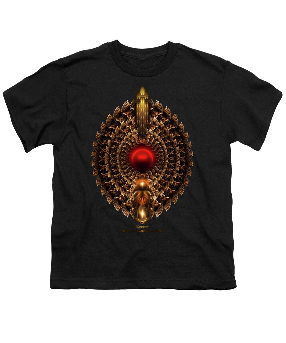 When Only Gold Will Do Youth T-Shirt featuring the digital art When Only Gold Will Do On Black by Rolando Burbon
