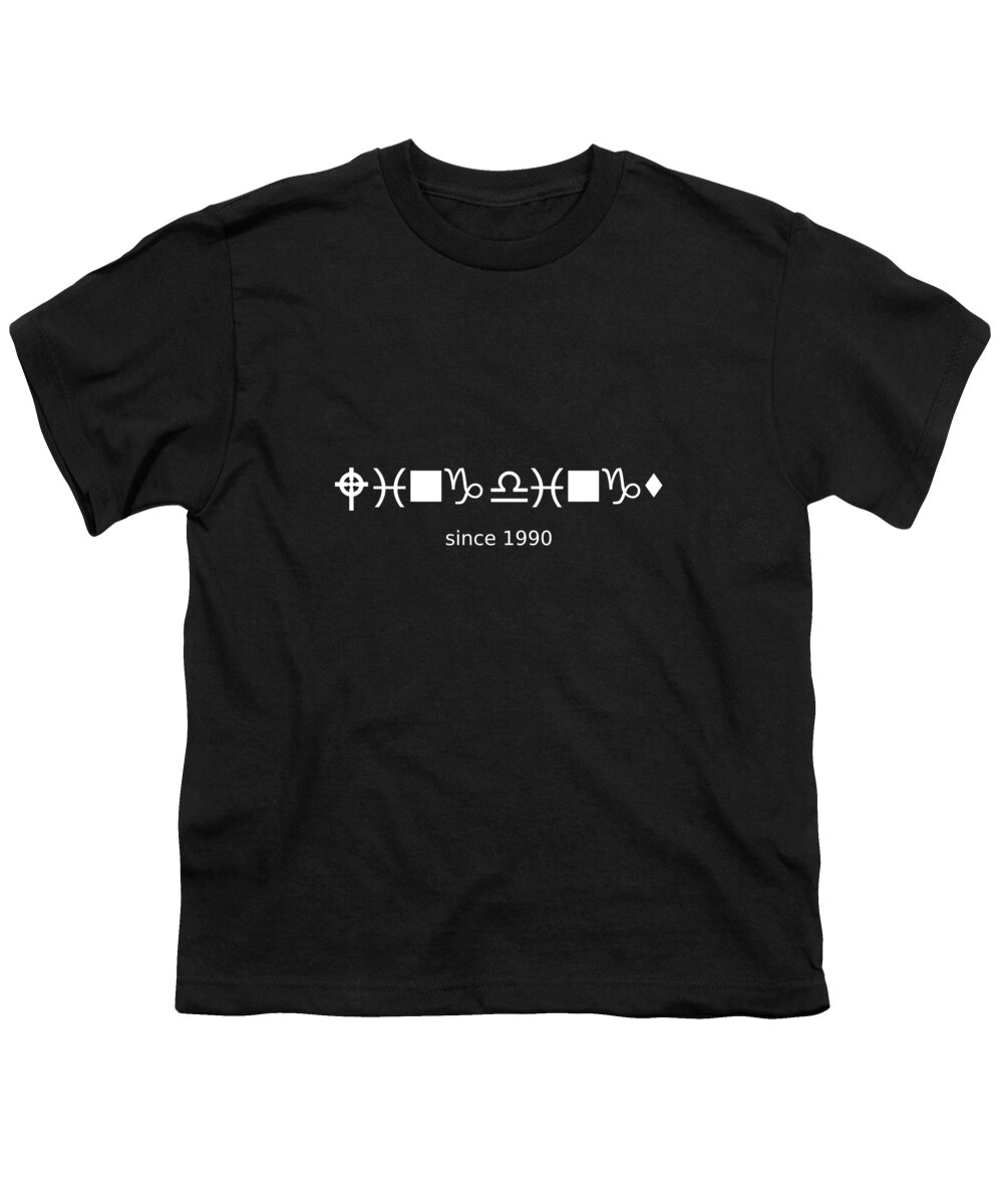 Richard Reeve Youth T-Shirt featuring the digital art Wingdings since 1990 - White by Richard Reeve