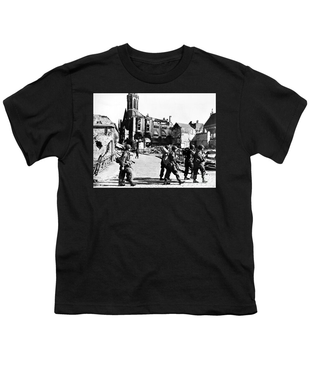 1944 Youth T-Shirt featuring the photograph WWII Holland, 1944 by Granger