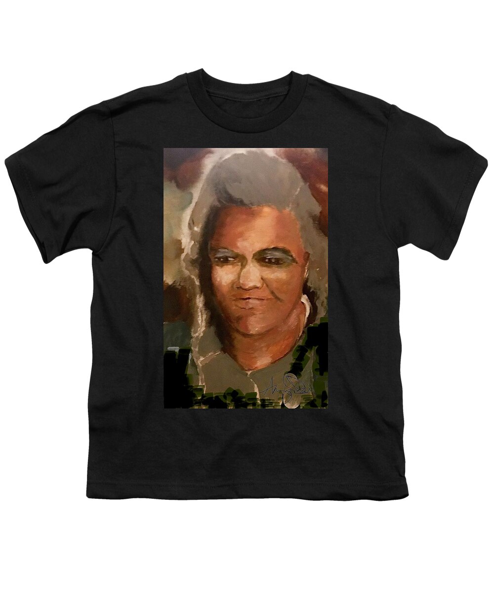  Youth T-Shirt featuring the mixed media Grandma #1 by Angie ONeal