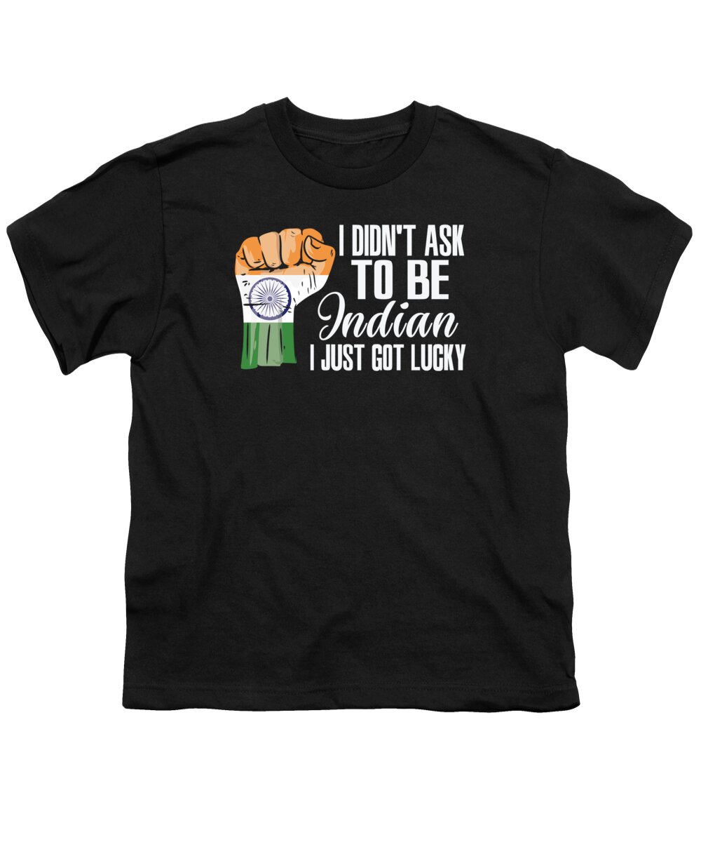 Indian Youth T-Shirt featuring the digital art Indian Pride India Flag Grown Indian Roots Indian Patriot #1 by Toms Tee Store