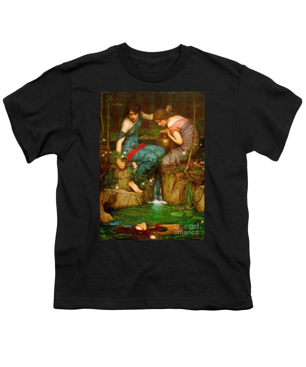 John William Waterhouse Youth T-Shirt featuring the painting Nymphs Finding the Head of Orpheus - 1905 by John William Waterhouse