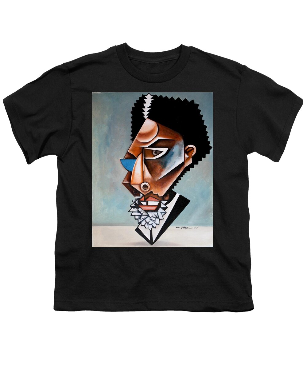 Cornel West Youth T-Shirt featuring the painting The Recondite / Cornel West #1 by Martel Chapman