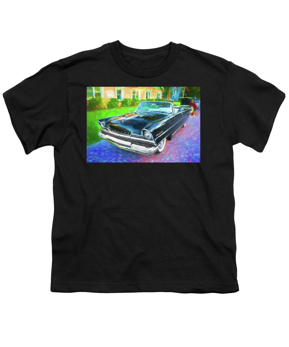 1956 Lincoln Premiere Convertible Youth T-Shirt featuring the photograph 1956 Lincoln Premiere Convertible 126 by Rich Franco