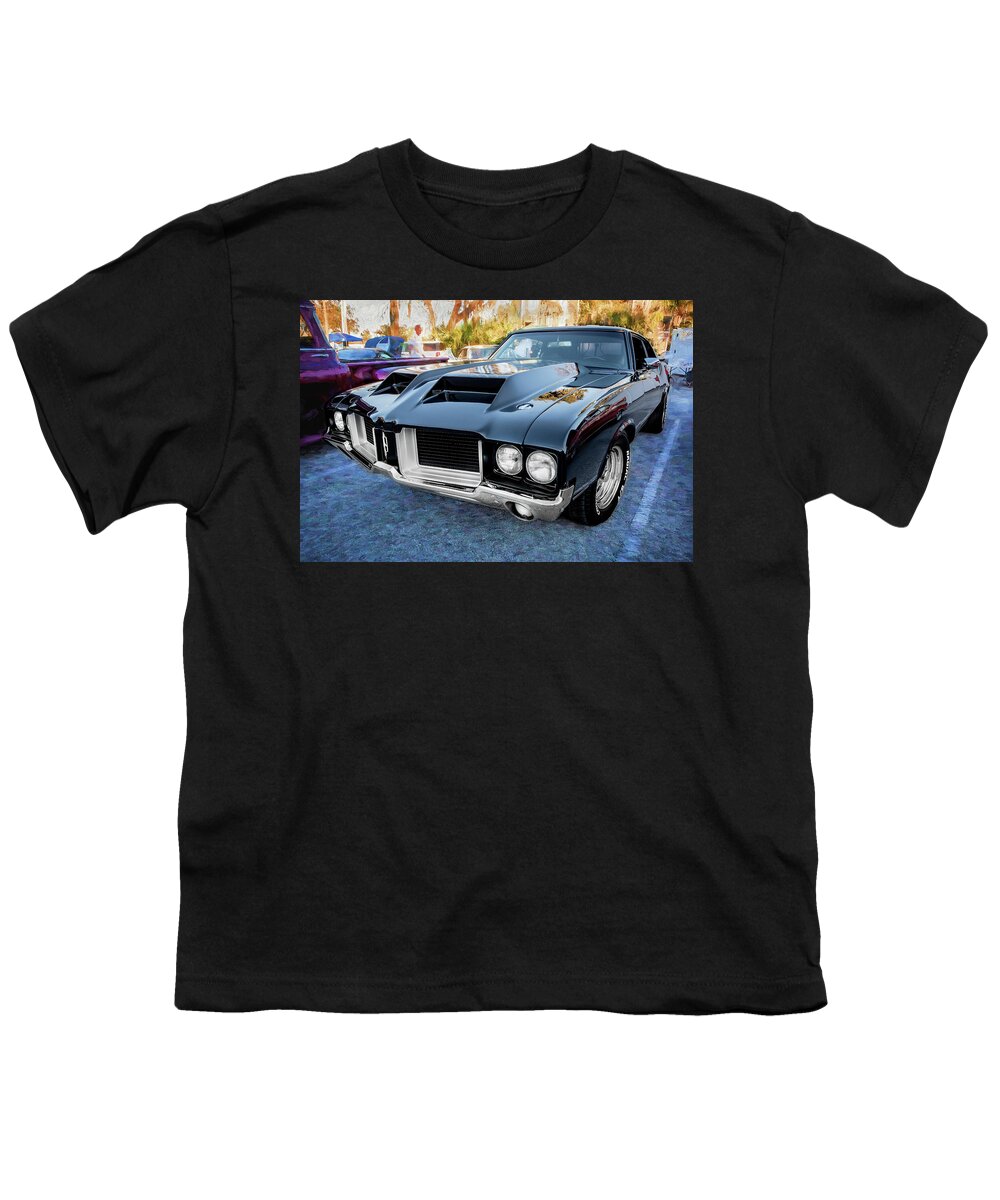 1972 Oldsmobile 442 Youth T-Shirt featuring the photograph 1972 Oldsmobile 442 X128 by Rich Franco