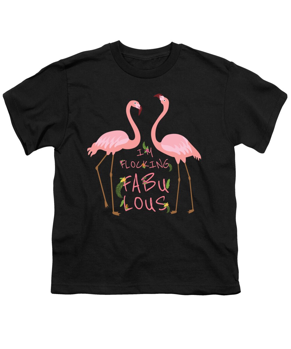Animal Youth T-Shirt featuring the digital art Im Flocking Fabulous Flamingo Paradise Holiday #2 by Mister Tee