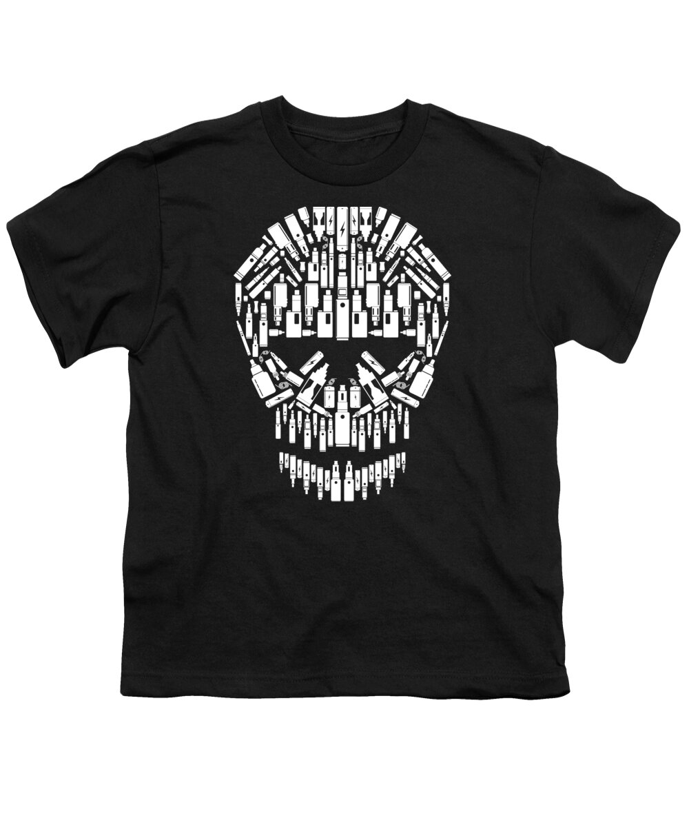 Vape Youth T-Shirt featuring the digital art Skull Vape Accessoires Vaper Vaping ECigarette #2 by Mister Tee