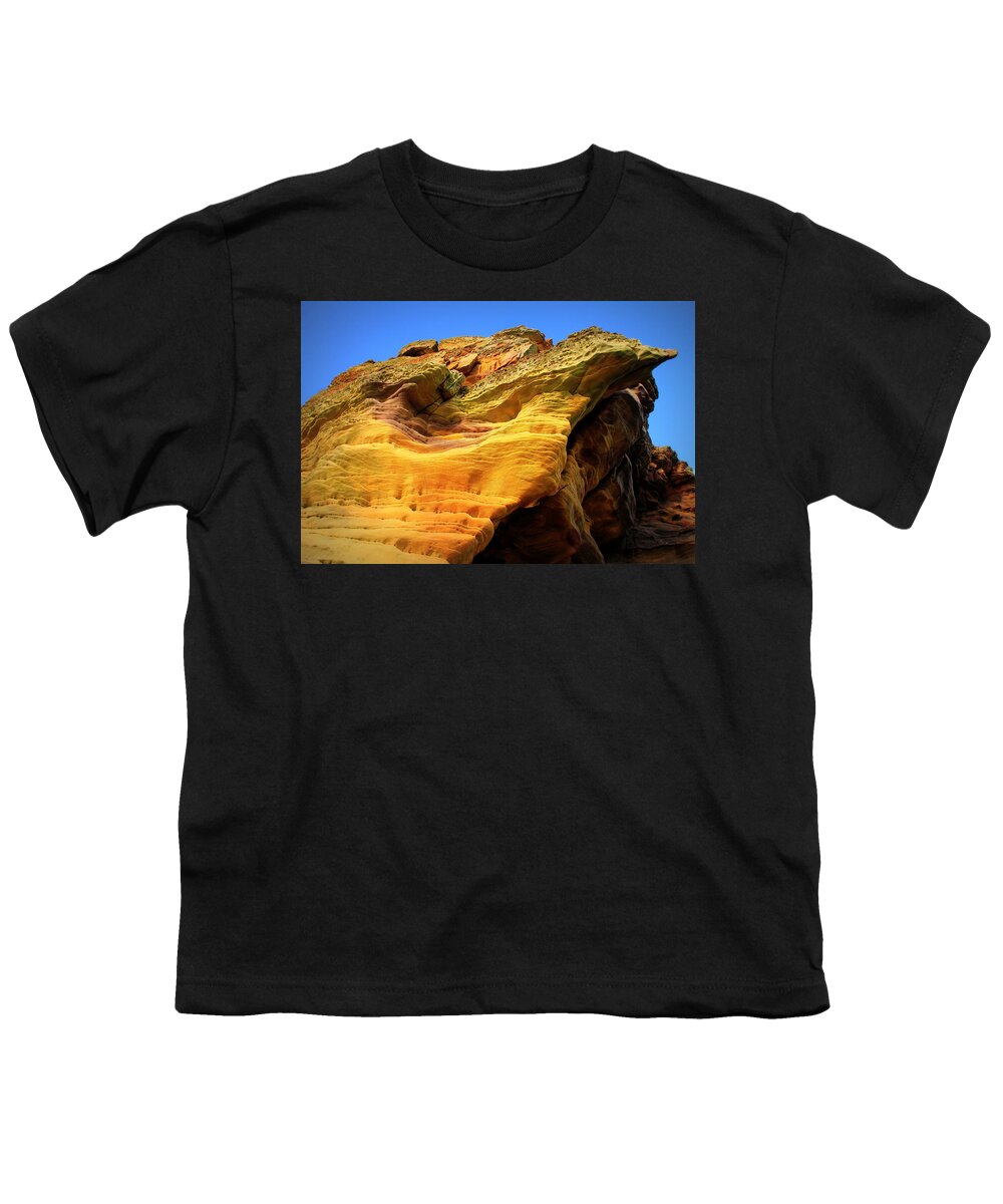 The Caves Youth T-Shirt featuring the photograph The Caves Too - Scotland by Gene Taylor