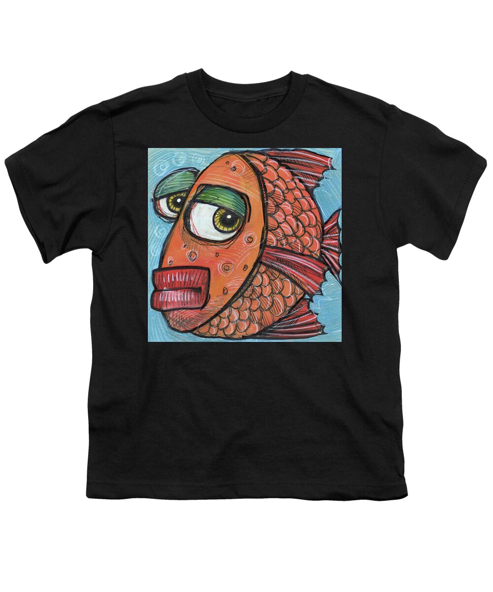 Fish Youth T-Shirt featuring the painting Fish 11 2019 by Tim Nyberg