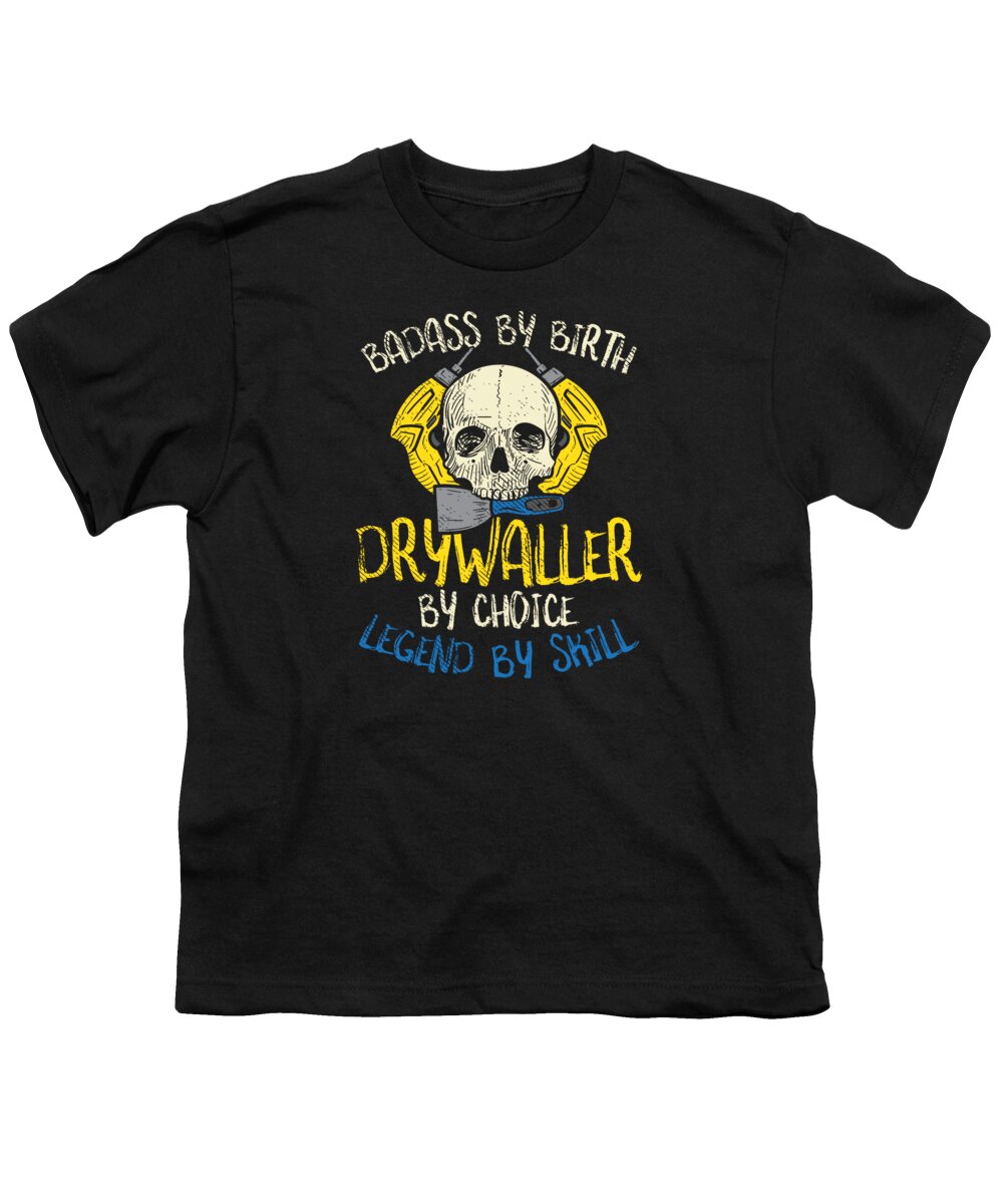 Drywaller Youth T-Shirt featuring the digital art Hang Drywall Installer Carpenter Master #3 by Toms Tee Store
