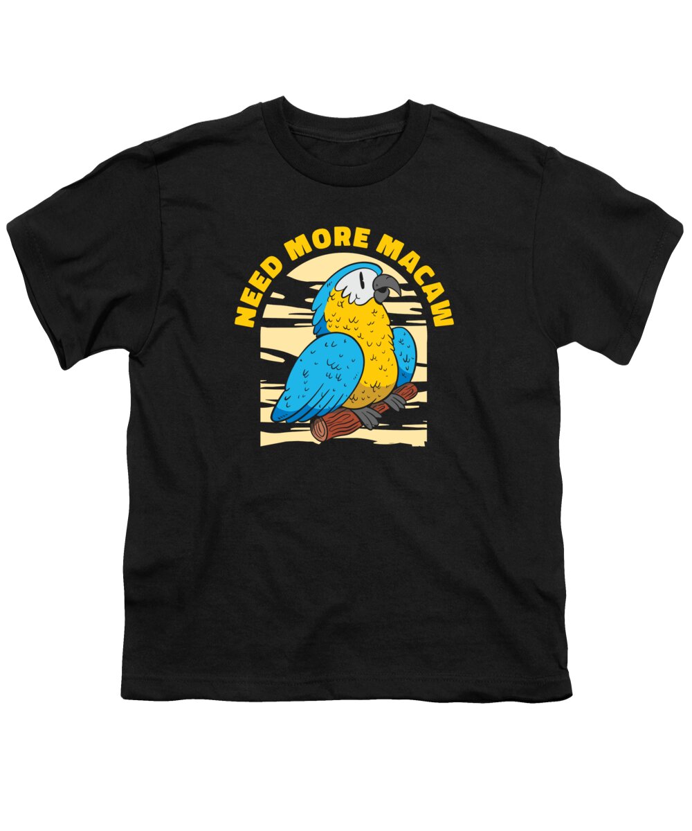 Macaw Youth T-Shirt featuring the digital art Macaw Parrot Lover Nature Zoo Animal Pet #3 by Toms Tee Store