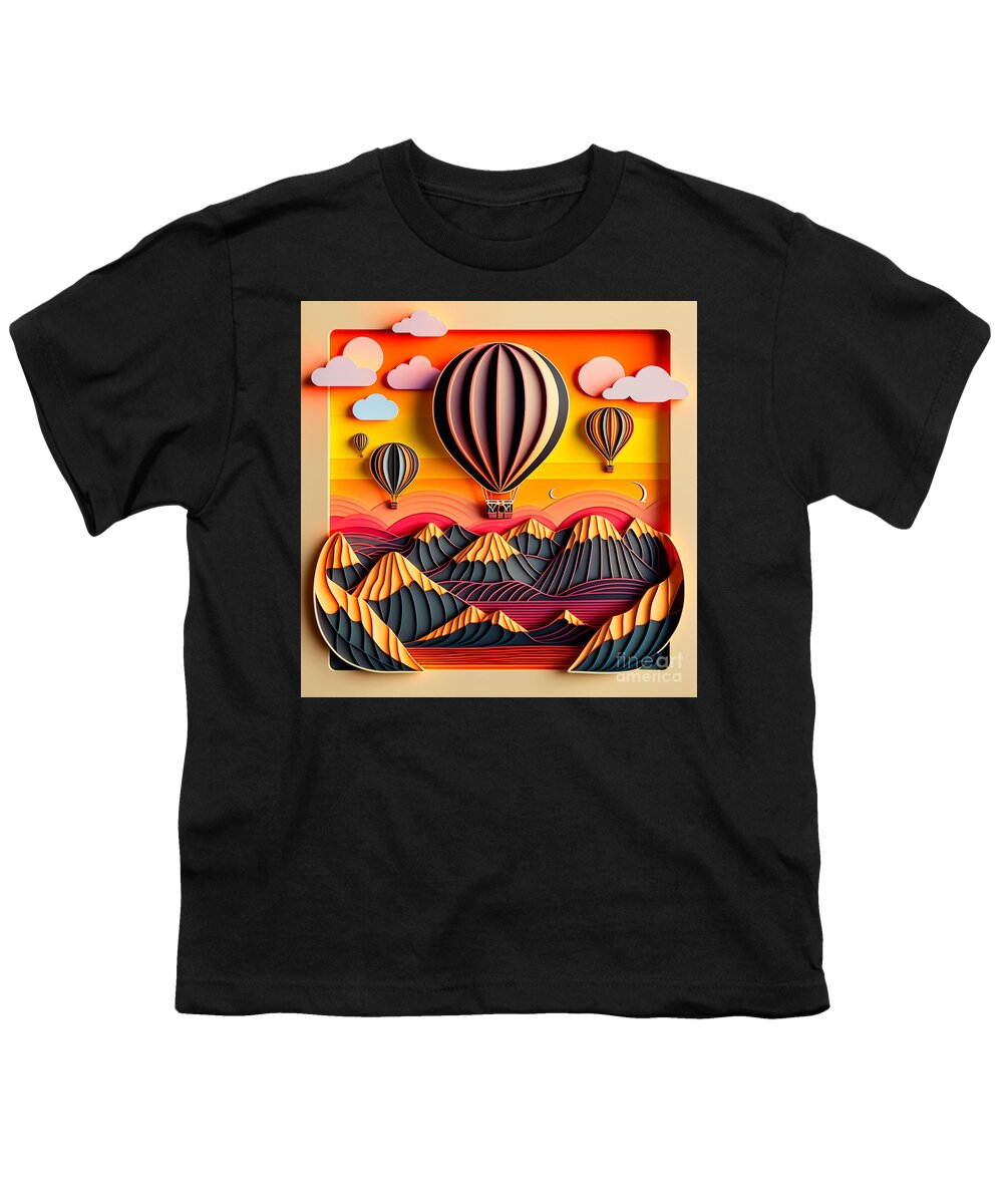Balloons Youth T-Shirt featuring the digital art Balloons by Jay Schankman