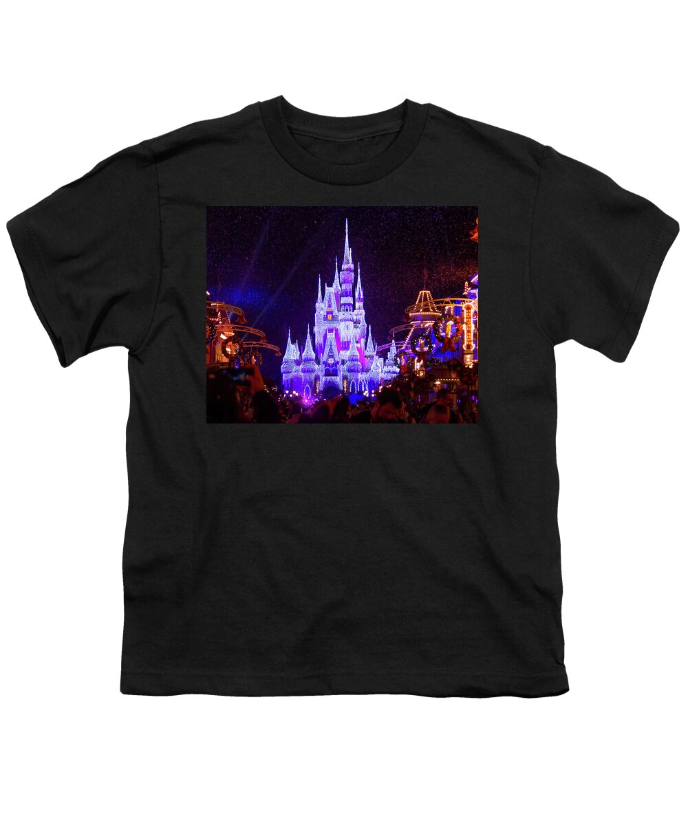 Magic Kingdom Youth T-Shirt featuring the photograph A Magic Kingdom Christmas by Mark Andrew Thomas