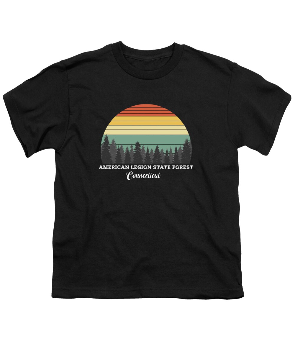 American Legion State Forest Youth T-Shirt featuring the drawing American Legion State Forest Connecticut by Bruno