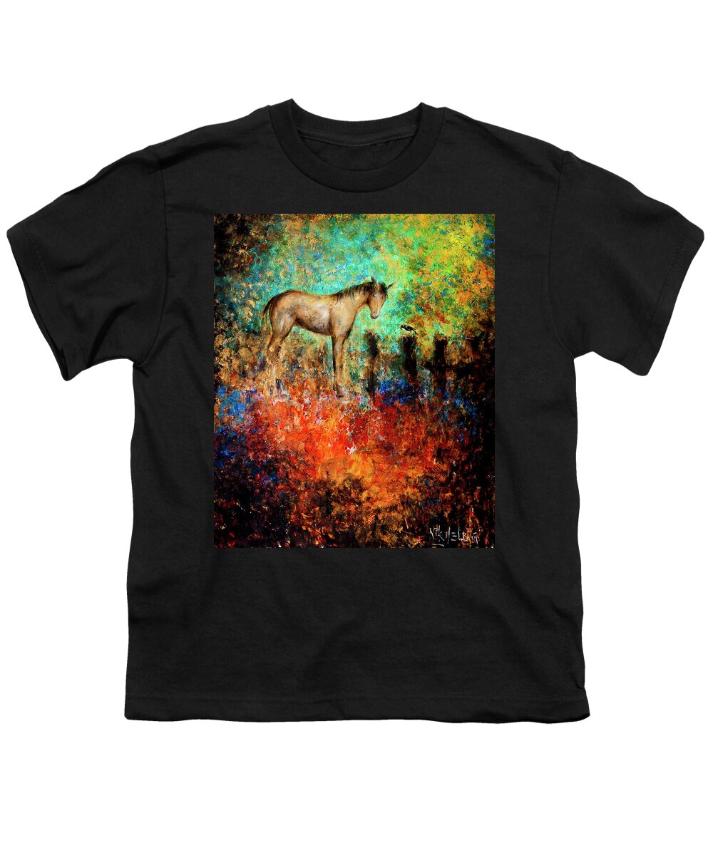 Horse Youth T-Shirt featuring the painting Amigos by Nik Helbig
