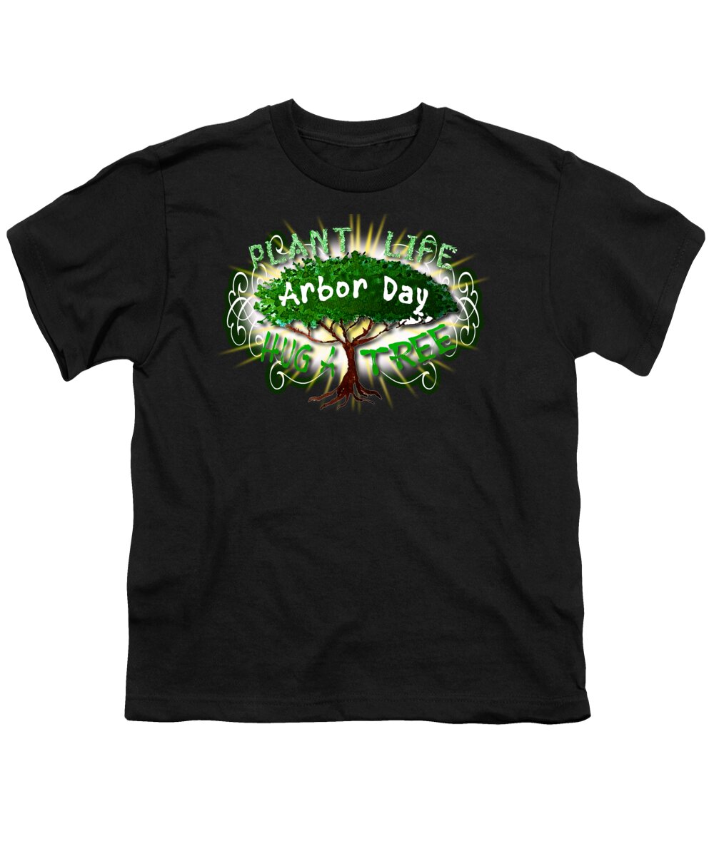 Arbor Day Youth T-Shirt featuring the digital art Arbor Day a Holiday to Remember by Delynn Addams