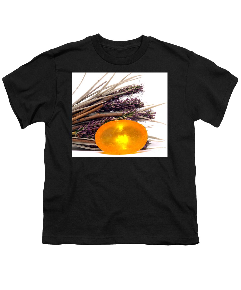 Soap Youth T-Shirt featuring the photograph Artisan Soap and Lavender by Olivier Le Queinec