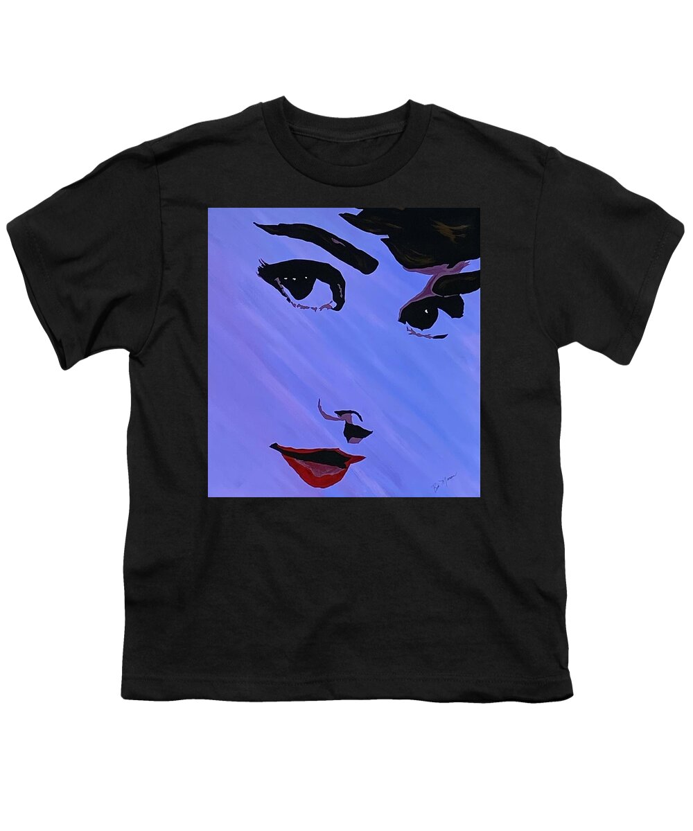  Youth T-Shirt featuring the painting Audrey Hepburn by Bill Manson